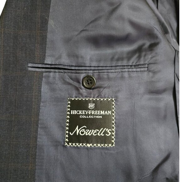 Hickey Freeman Vintage Madison Window Pane Gray Single Breasted Blazer Sz 42R - Picture 7 of 11